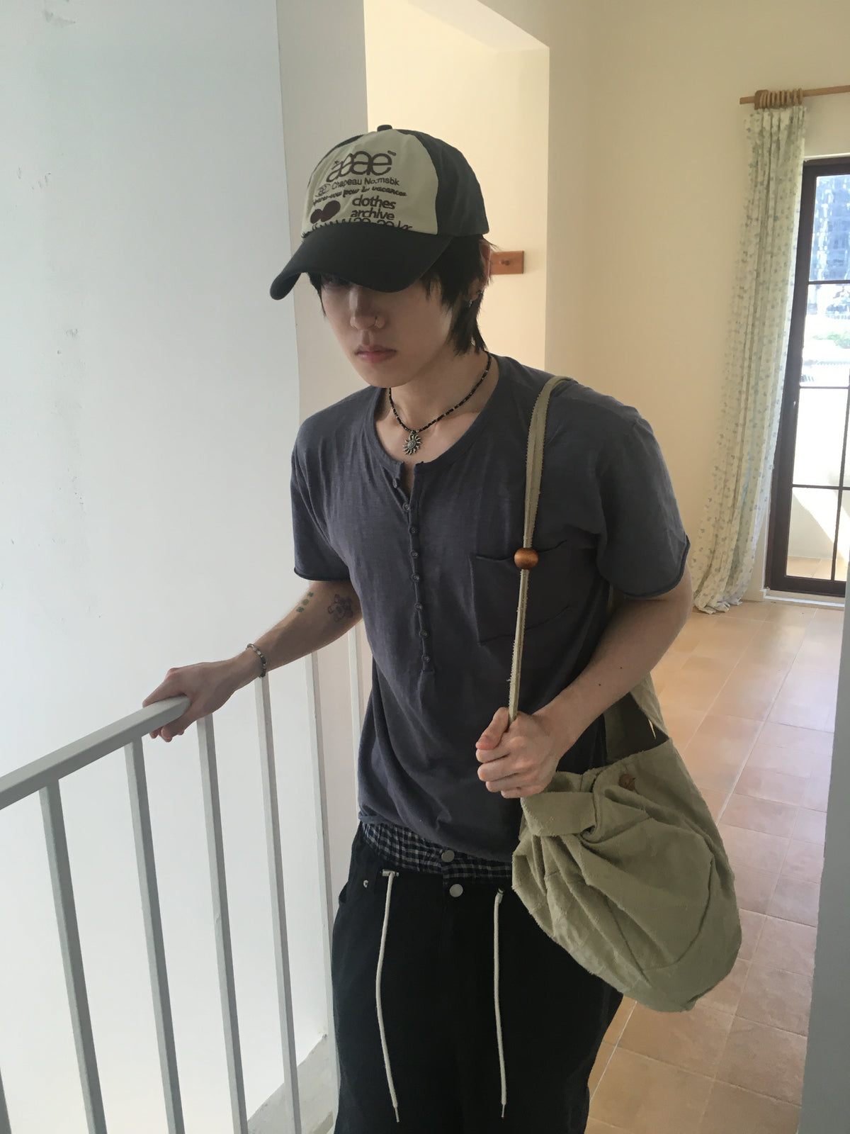 diamond stitch bag (beige)