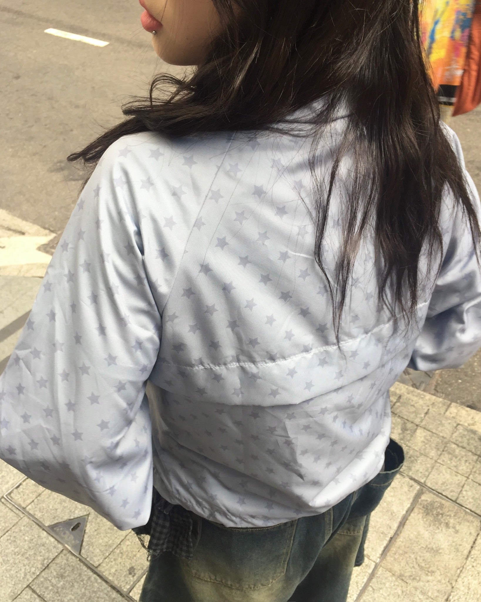 (in stock) star windbreaker jumper (grey)
