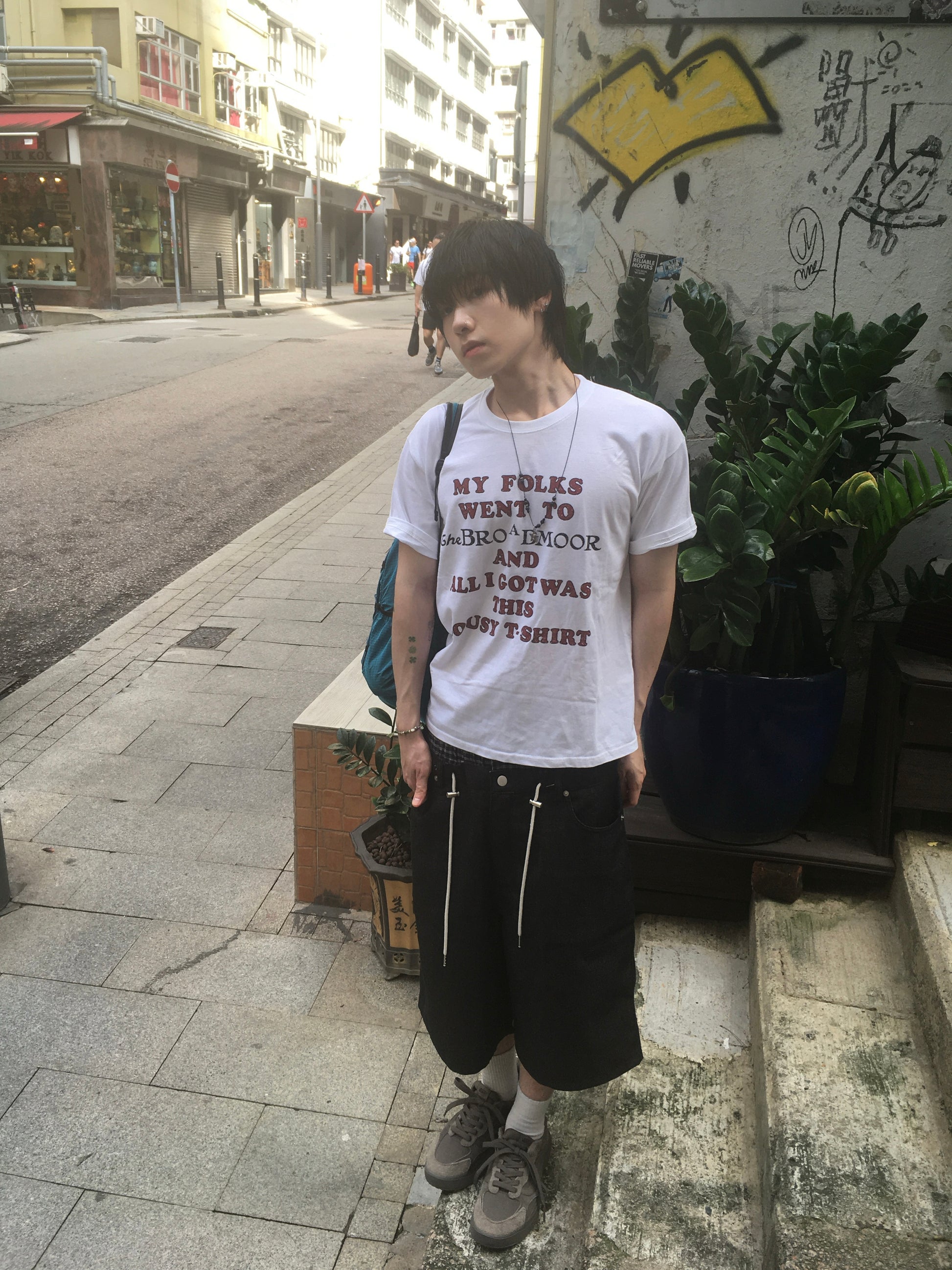 trunk layered half pants (black)