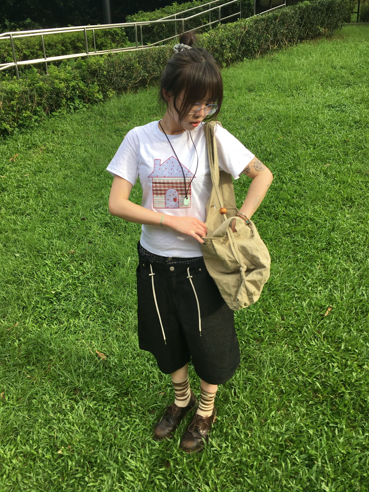 diamond stitch bag (beige)