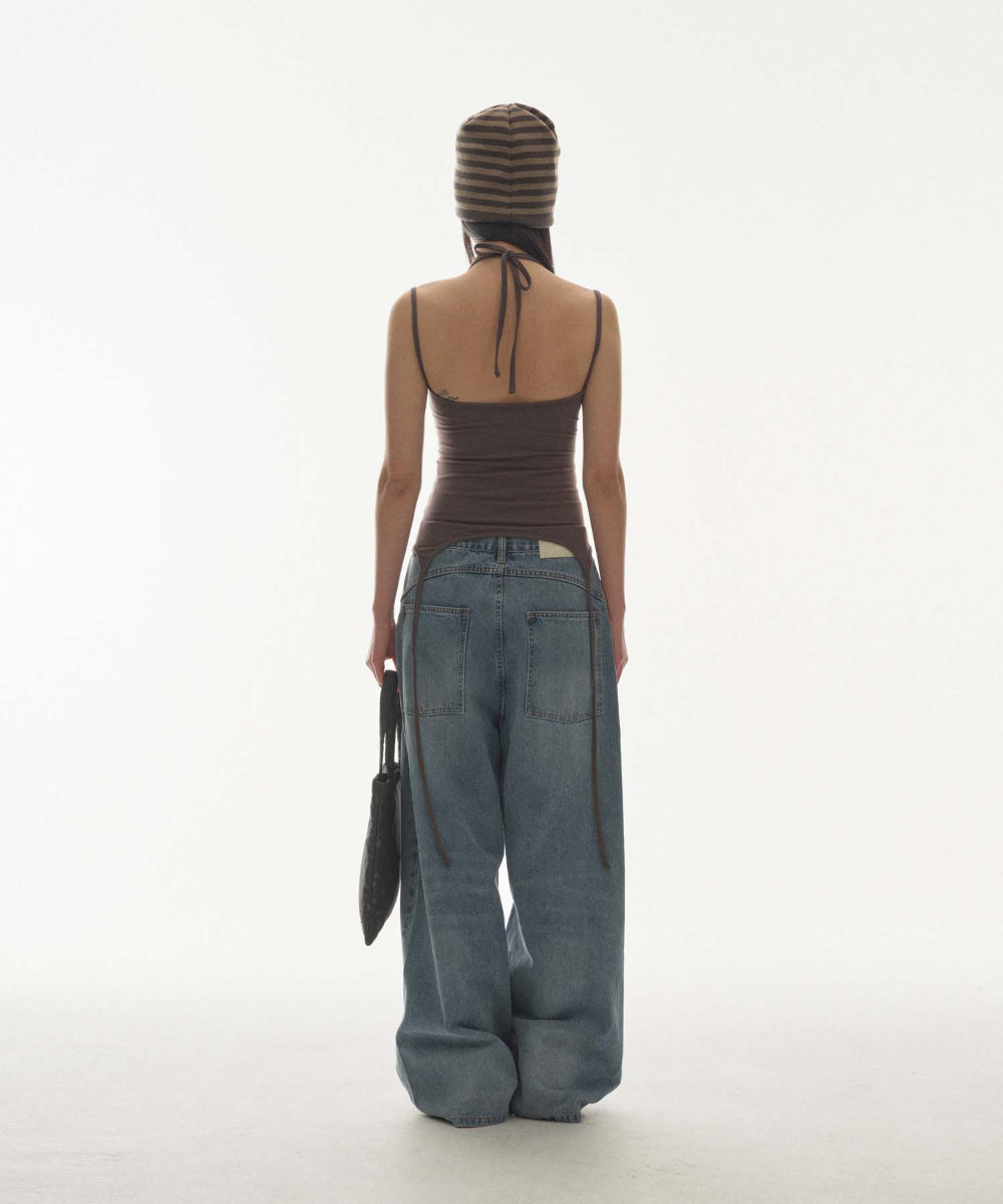 ✪【𝘱𝘳𝘦-𝘰𝘳𝘥𝘦𝘳】coyseio halter strap sleeveless (charcoal)