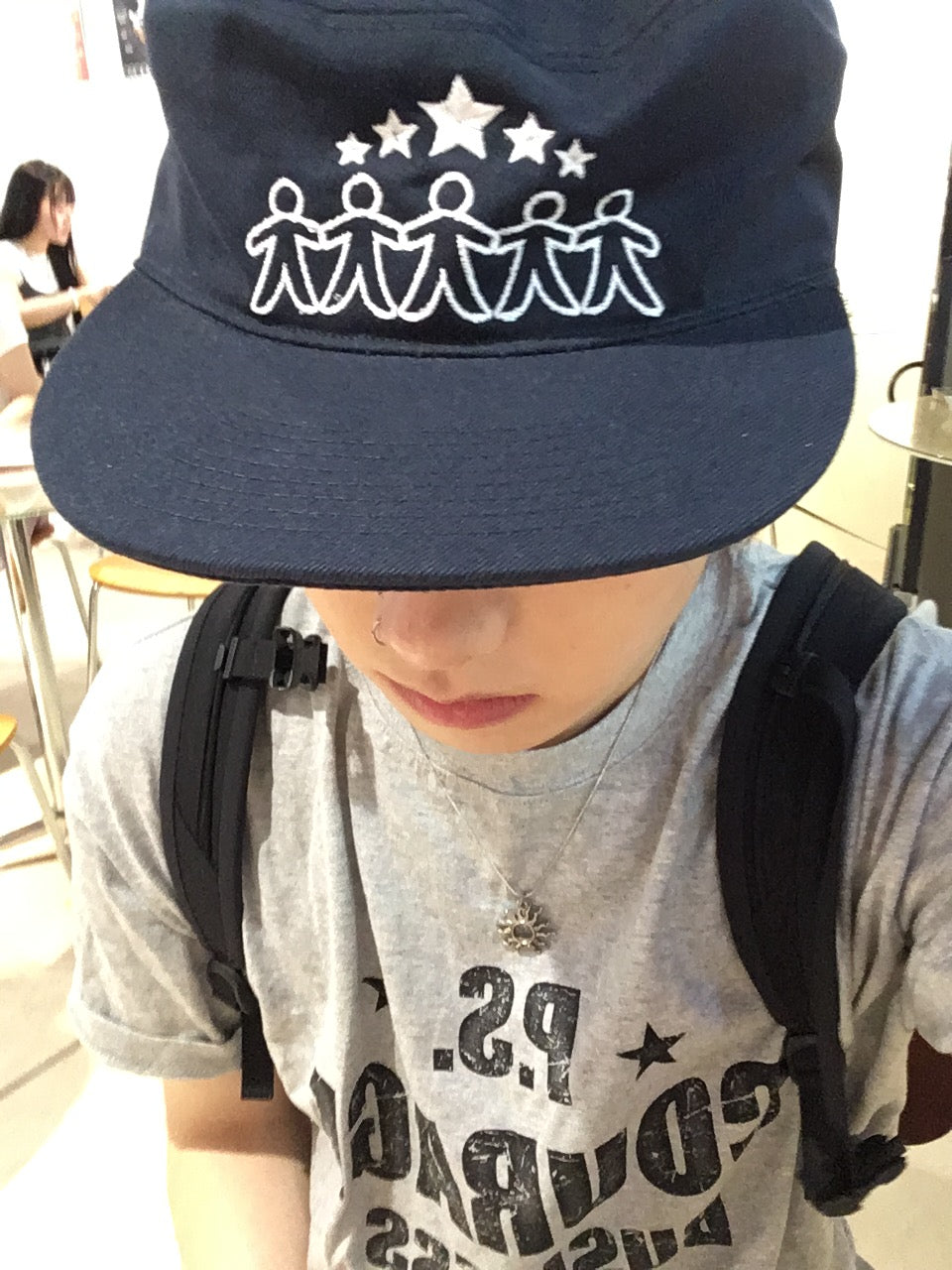 five star pillbox cap (navy)