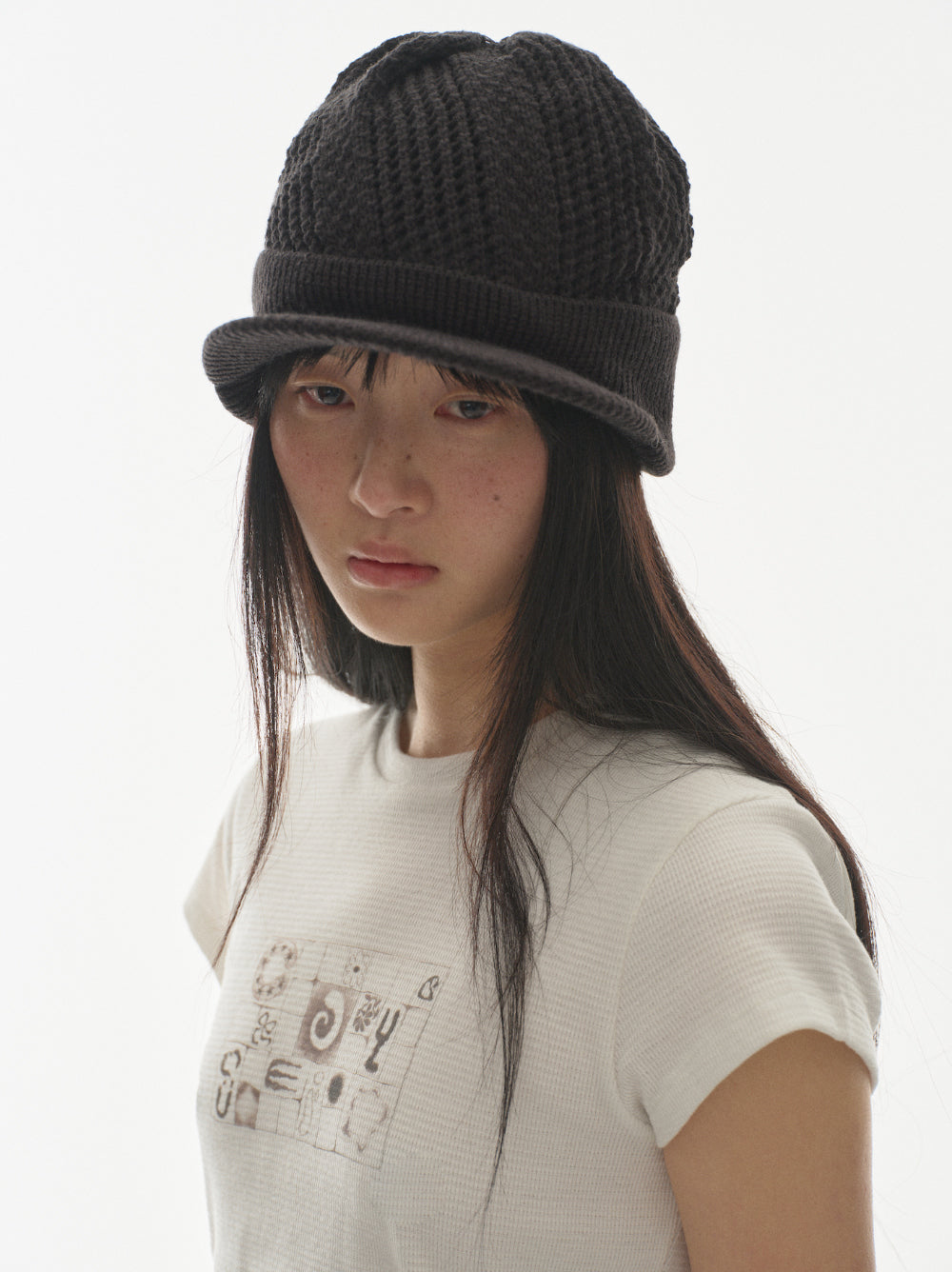 ✪【𝘱𝘳𝘦-𝘰𝘳𝘥𝘦𝘳】coyseio coy visor crochet beanie (2 color)