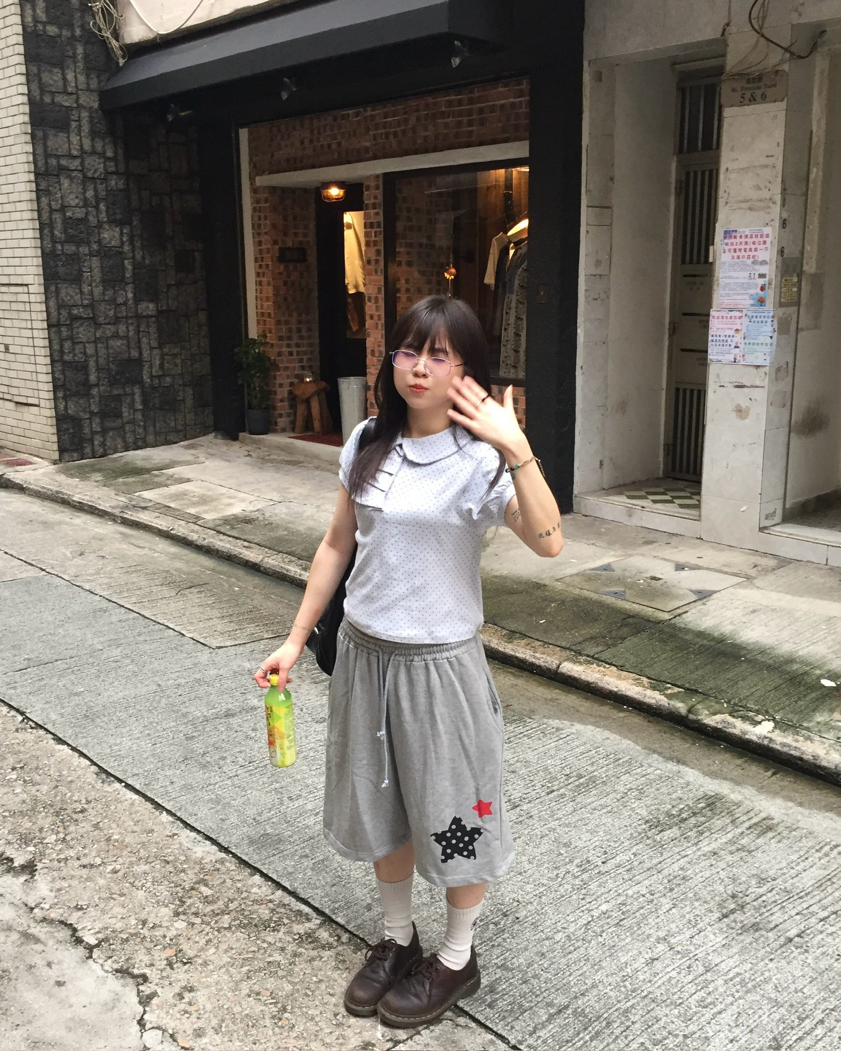 dot rounded puff tee (sky blue)