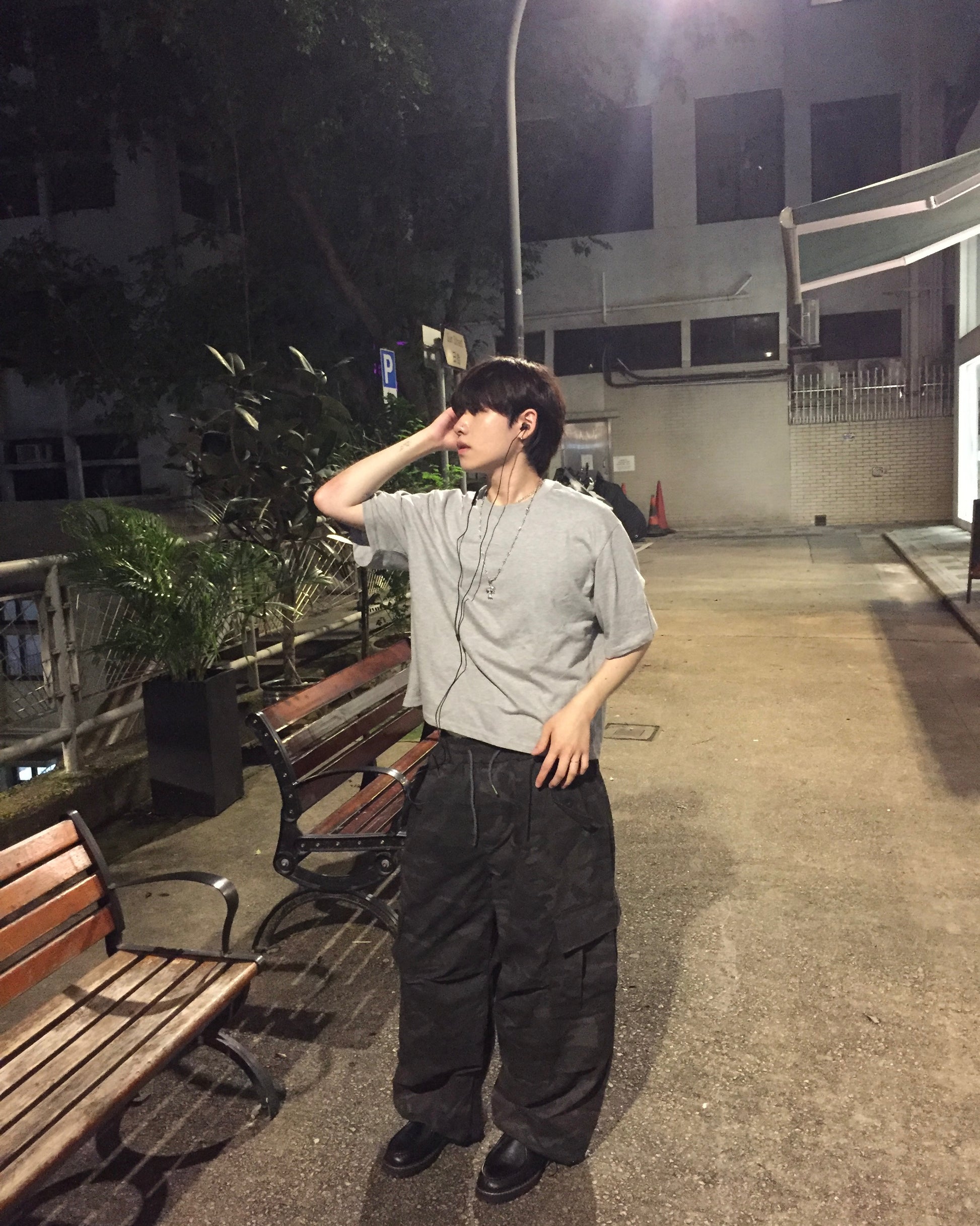 military camo work pants (charcoal)