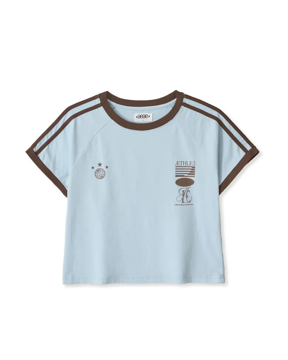 AEAE ATHLETE STRIPE HALF T-SHIRTS (SKY BLUE)