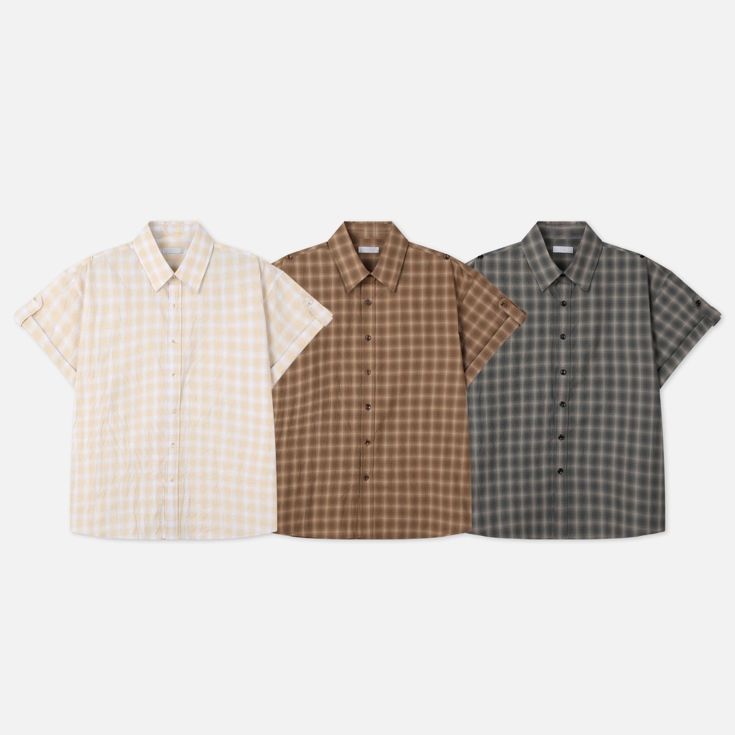 check linen shirt (yellow)