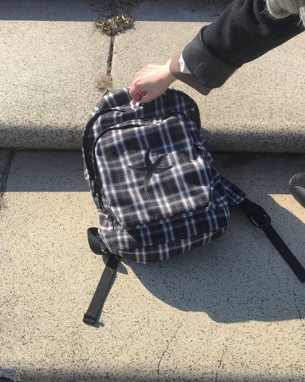 TCM STARFISH CHECK BACKPACK (BLACK)