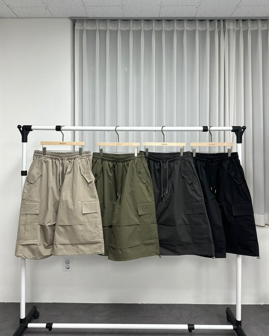 wide cut cargo bermuda pants