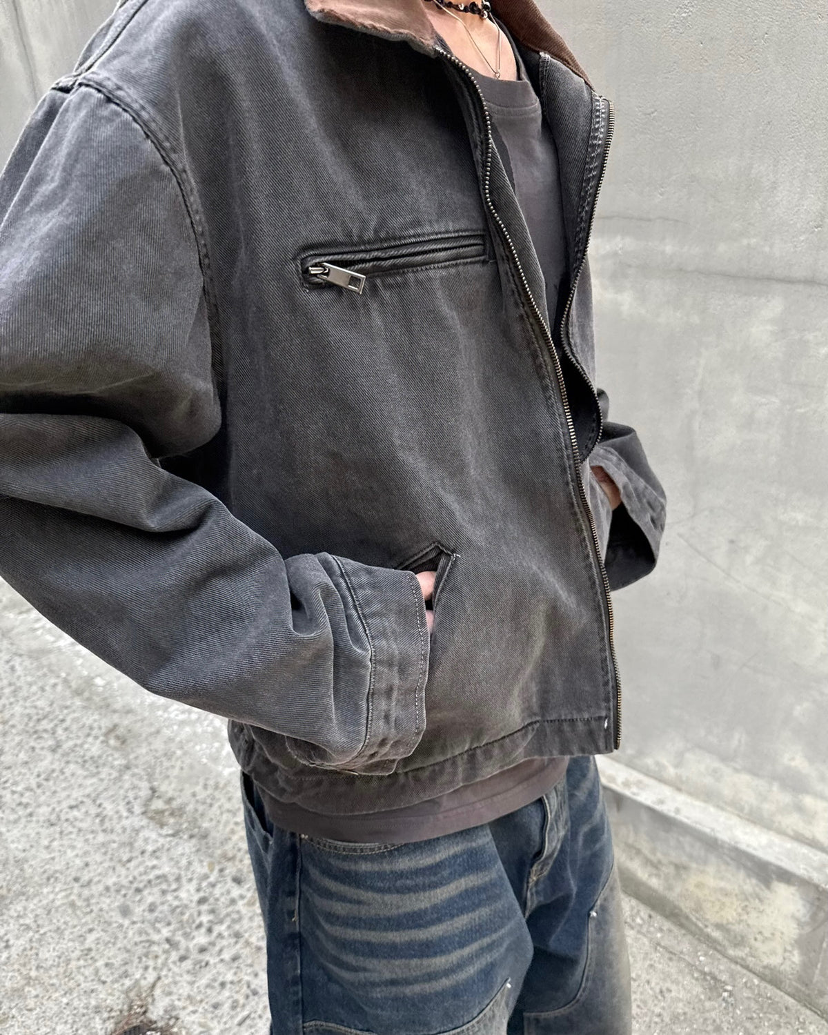 vintage carpenter jacket (charcoal)