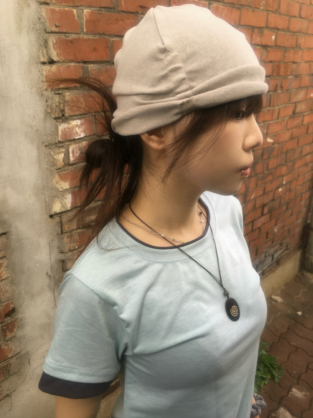 soft ruched beanie (beige)