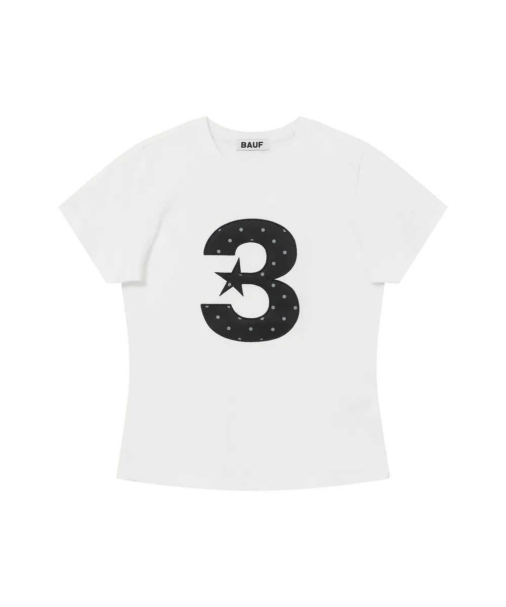 BAUF 3 LOGO DOT SLIM FIT T-SHIRT (white)