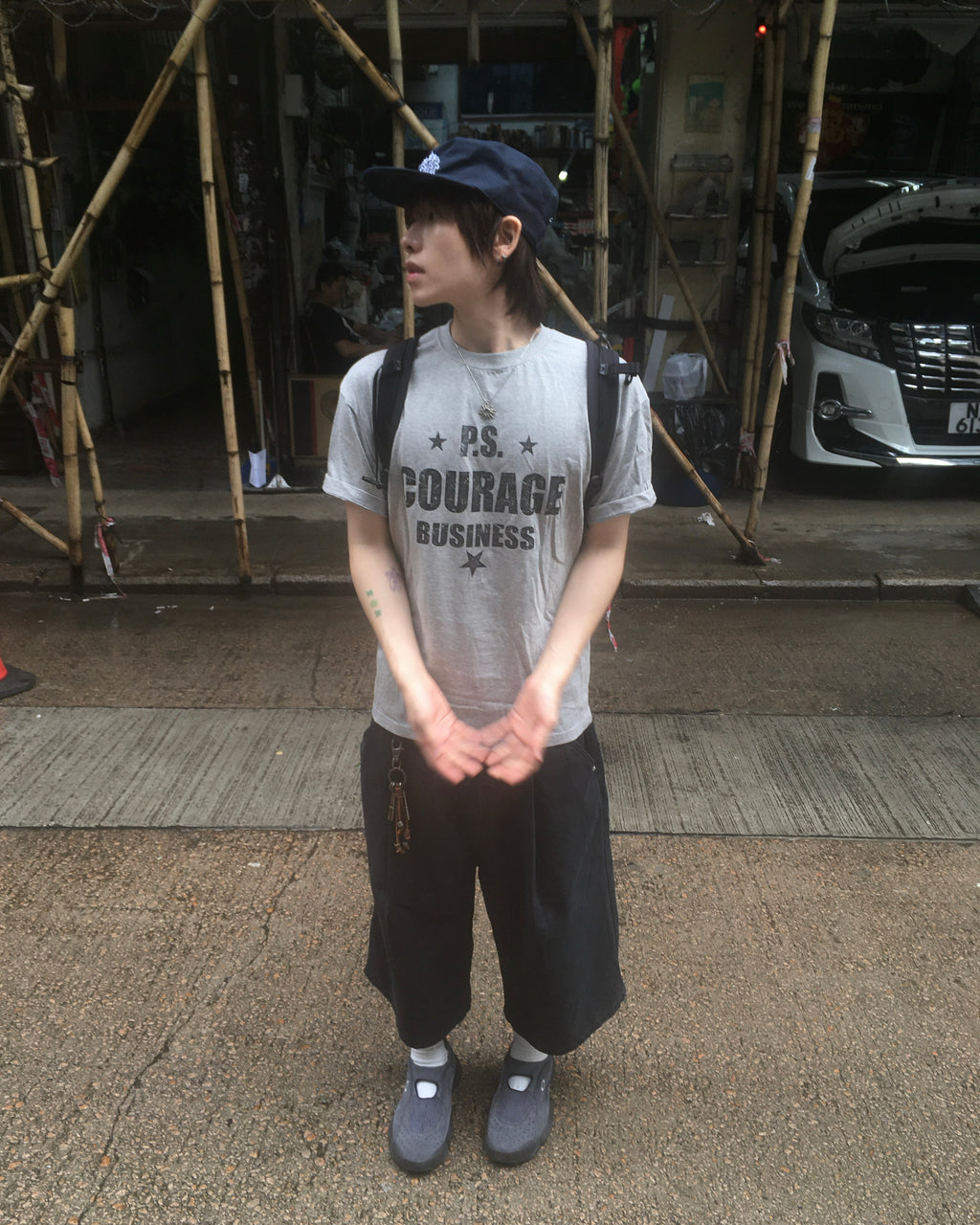 five star pillbox cap (navy)