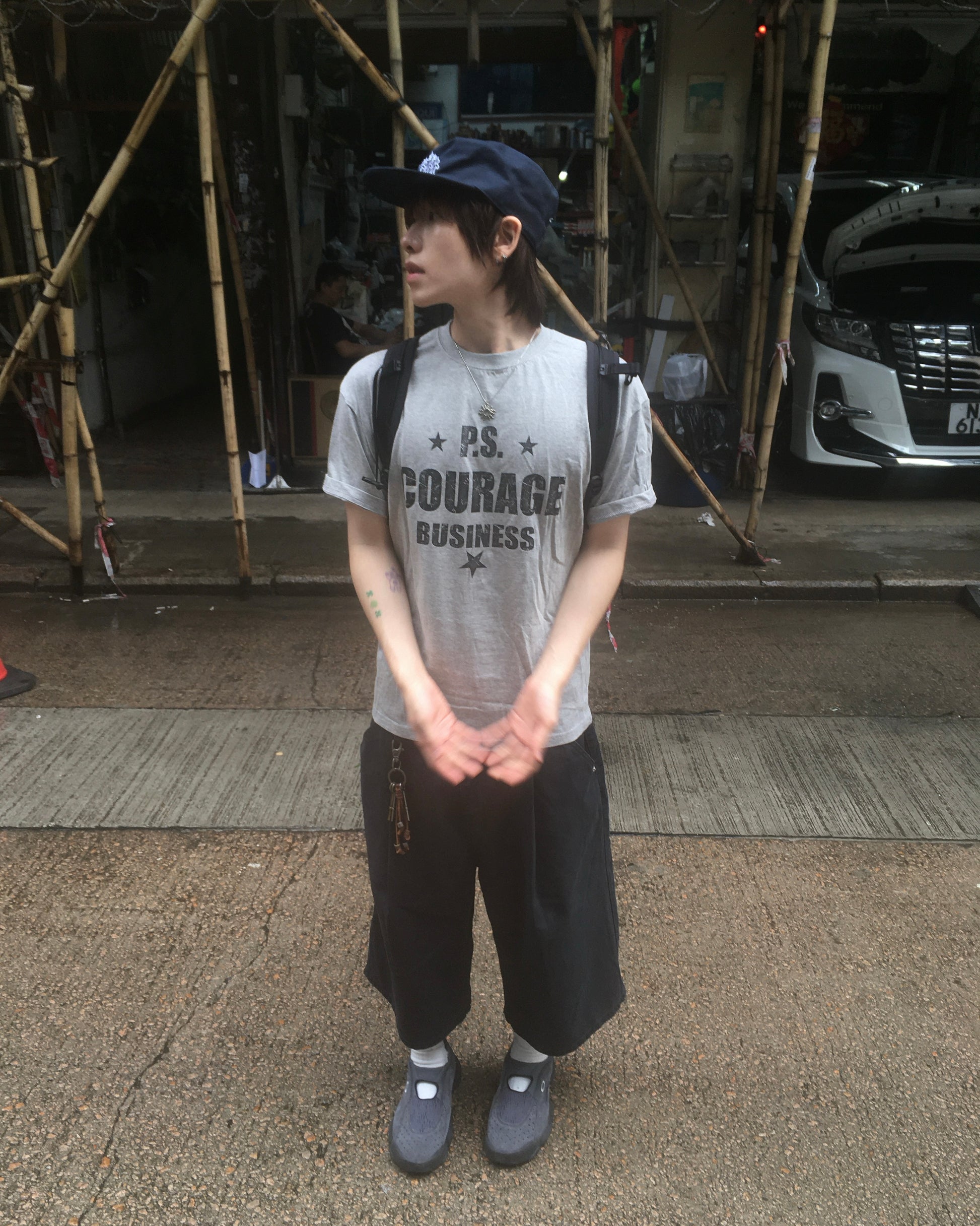 five star pillbox cap (navy)