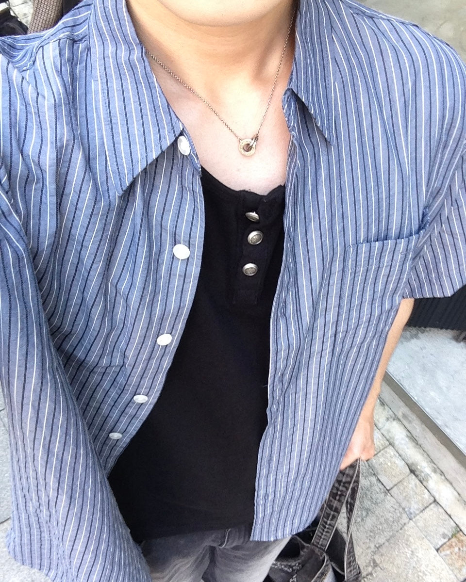 flax striped line shirt (men wear)