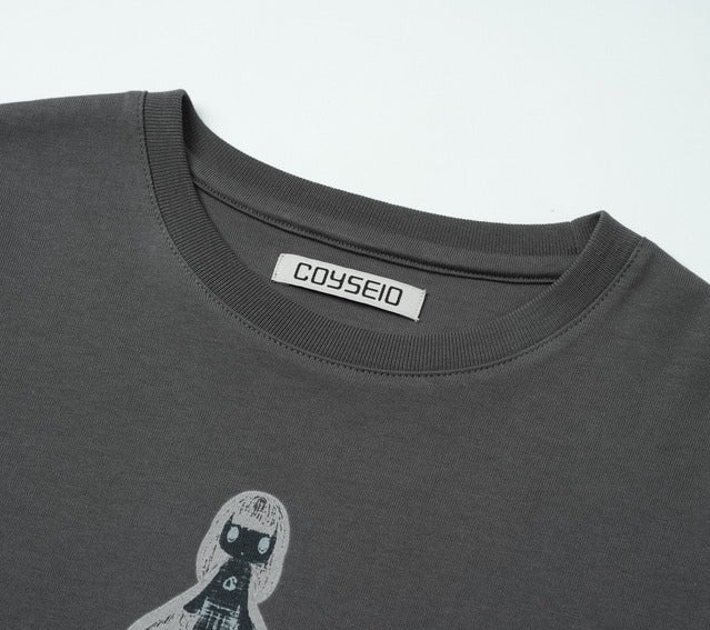 ✪【𝘱𝘳𝘦-𝘰𝘳𝘥𝘦𝘳】coyseio lengna character longsleeves (charcoal)