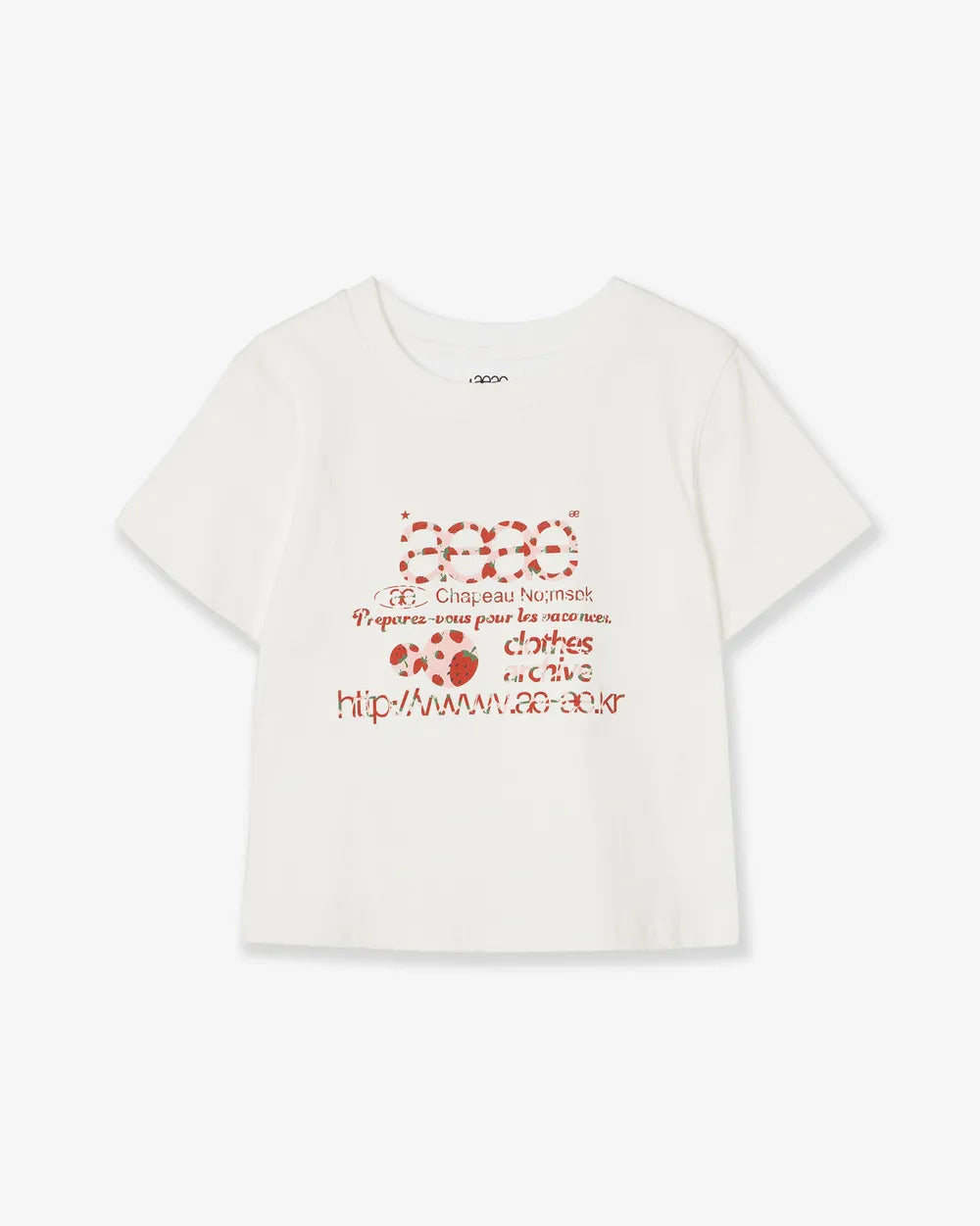 AEAE WEB LOGO CROP T-SHIRTS (STRAWBERRY)