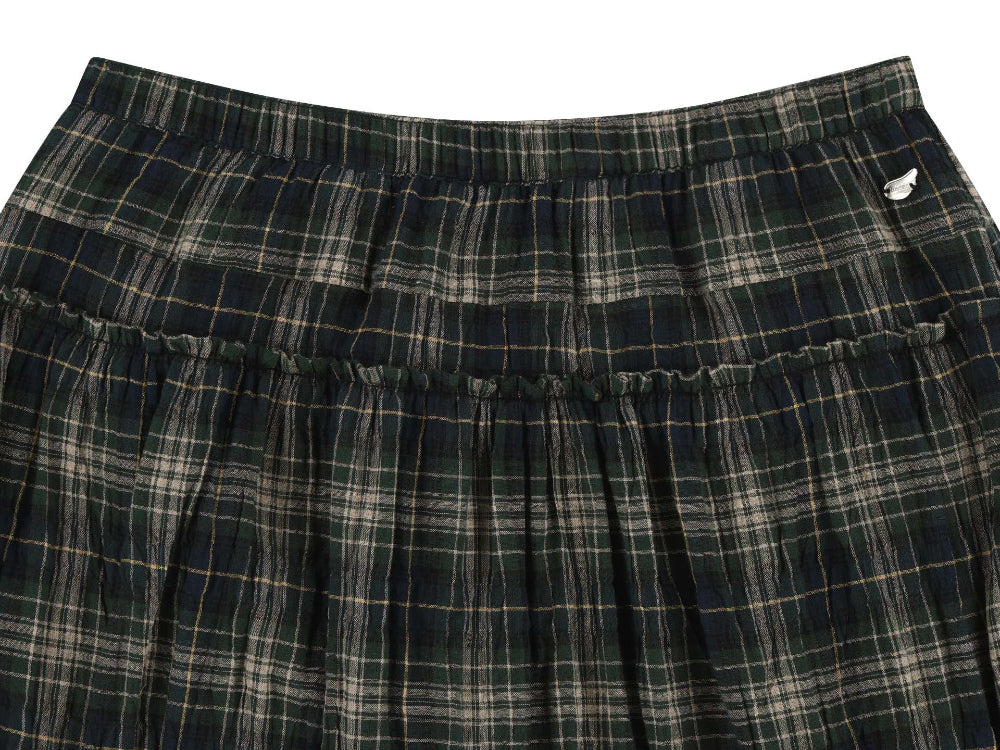 ✪【𝘱𝘳𝘦-𝘰𝘳𝘥𝘦𝘳】coyseio shirring midi skirt (check)