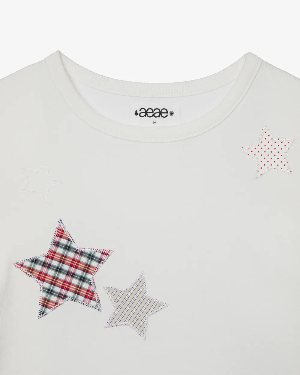 AEAE CHECK STAR TEE (WHITE)