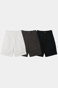 pleated hem half pants (white)