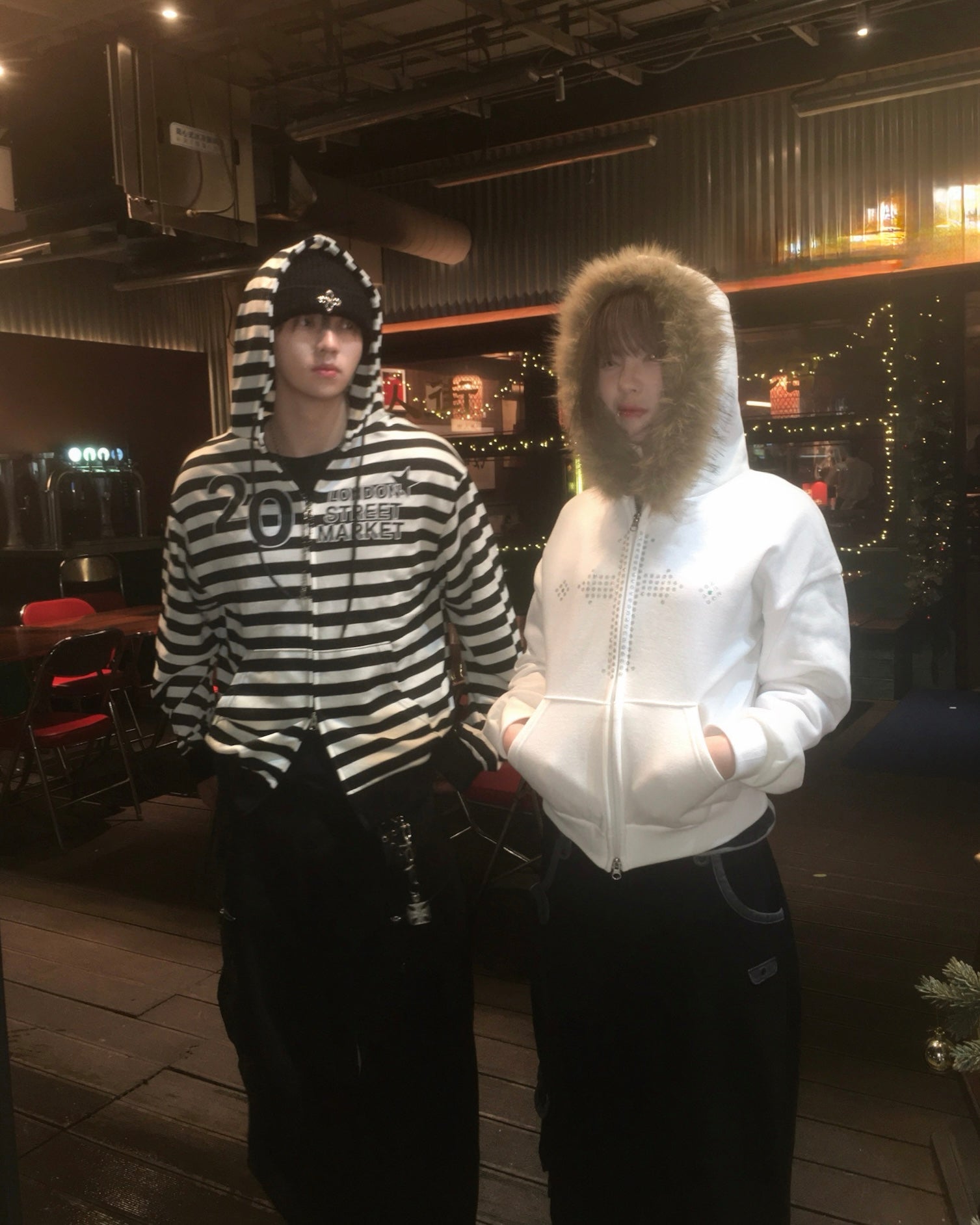 cross crop fur jacket (white)