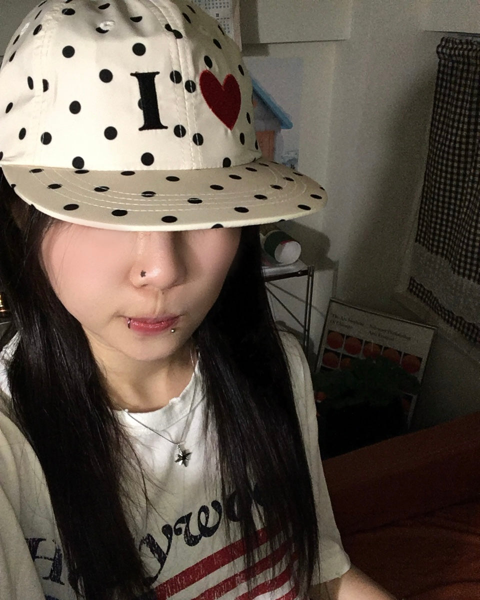 heart dot cap (beige)
