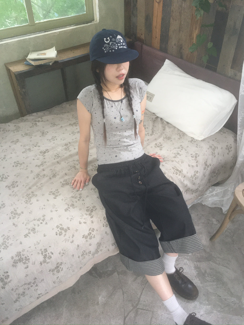 pony house cap (navy)