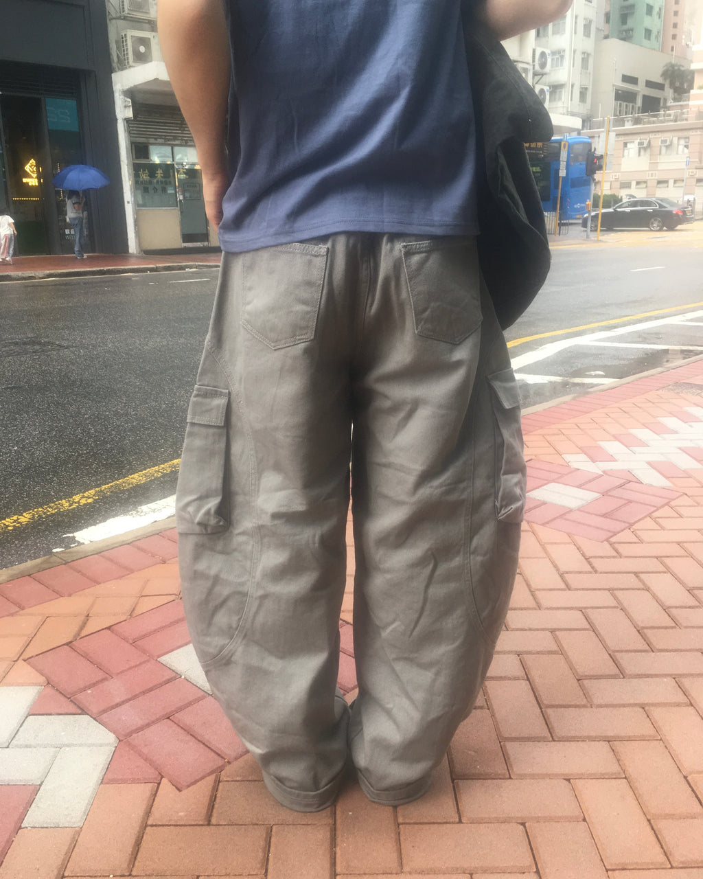multi-seam cargo pants (grey)