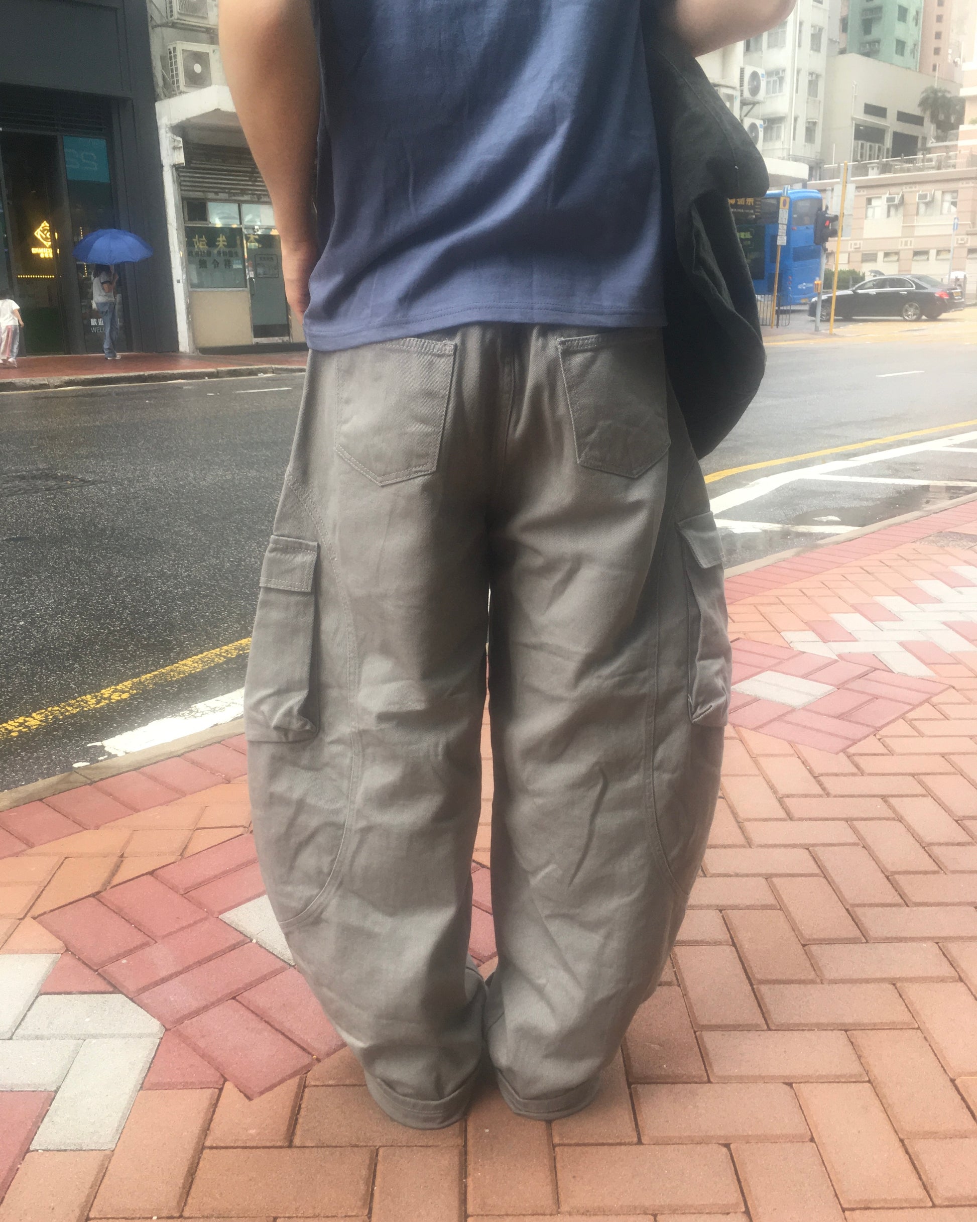 multi-seam cargo pants (grey)