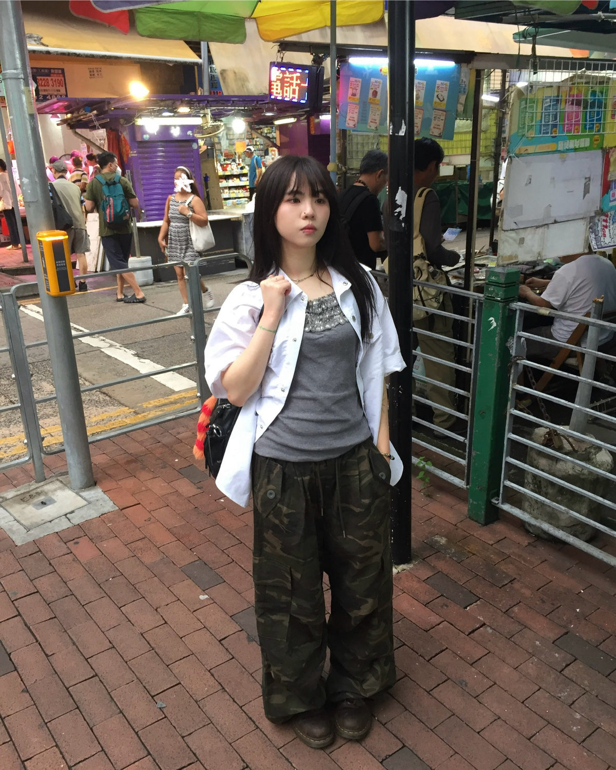 western nylon shirt (white)