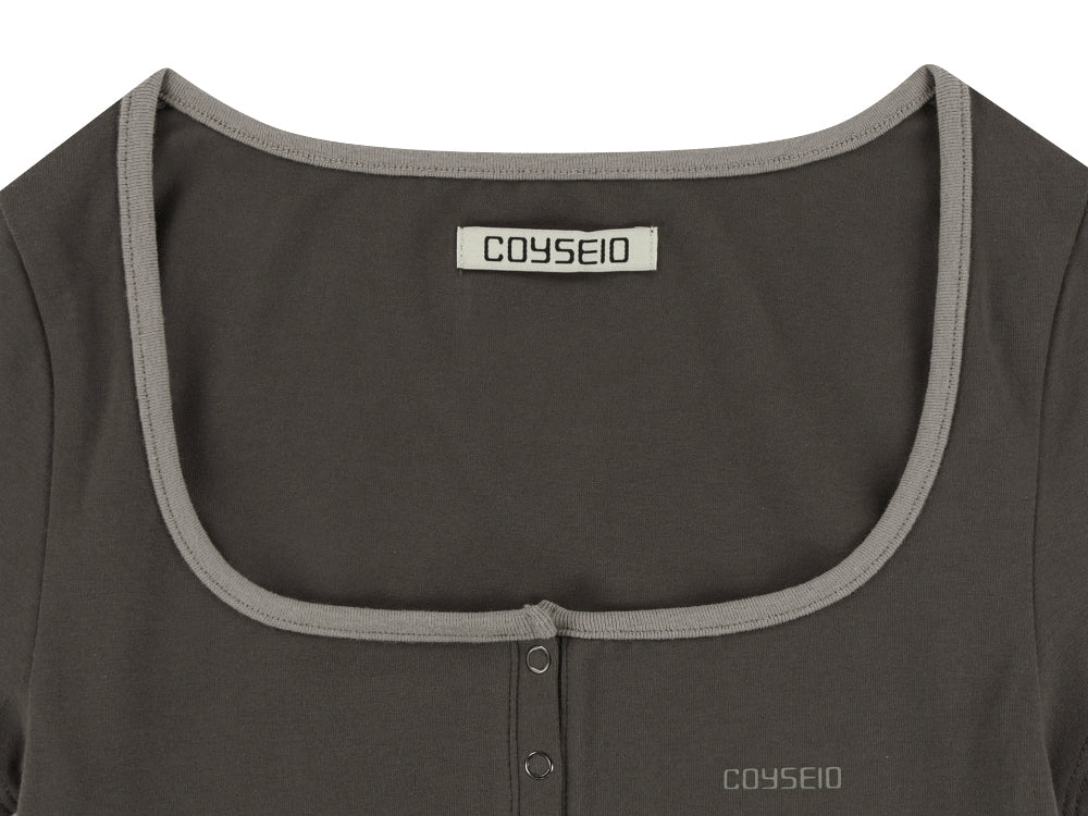 ✪【𝘱𝘳𝘦-𝘰𝘳𝘥𝘦𝘳】coyseio prong snap mini logo tee (2 color)