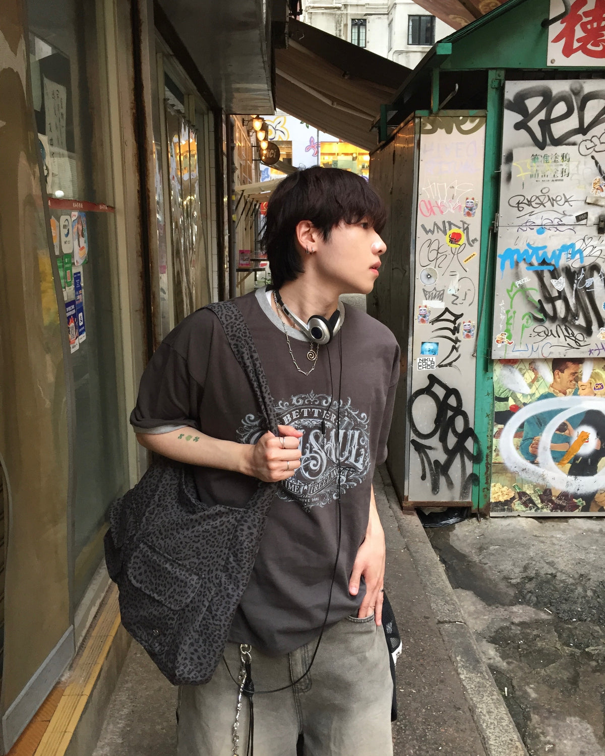 leopard shoulder bag