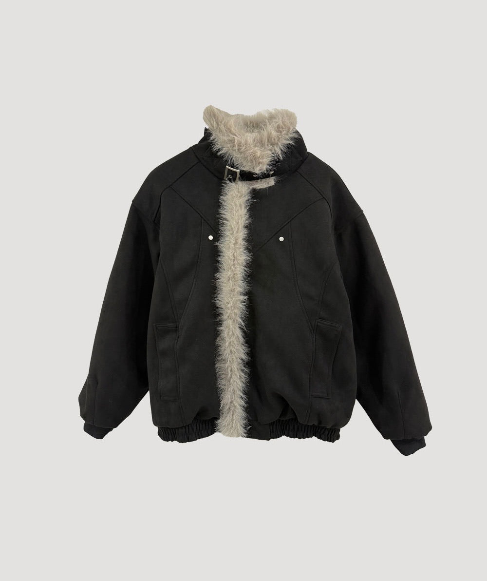(★BEST) fur collar jacket (black)
