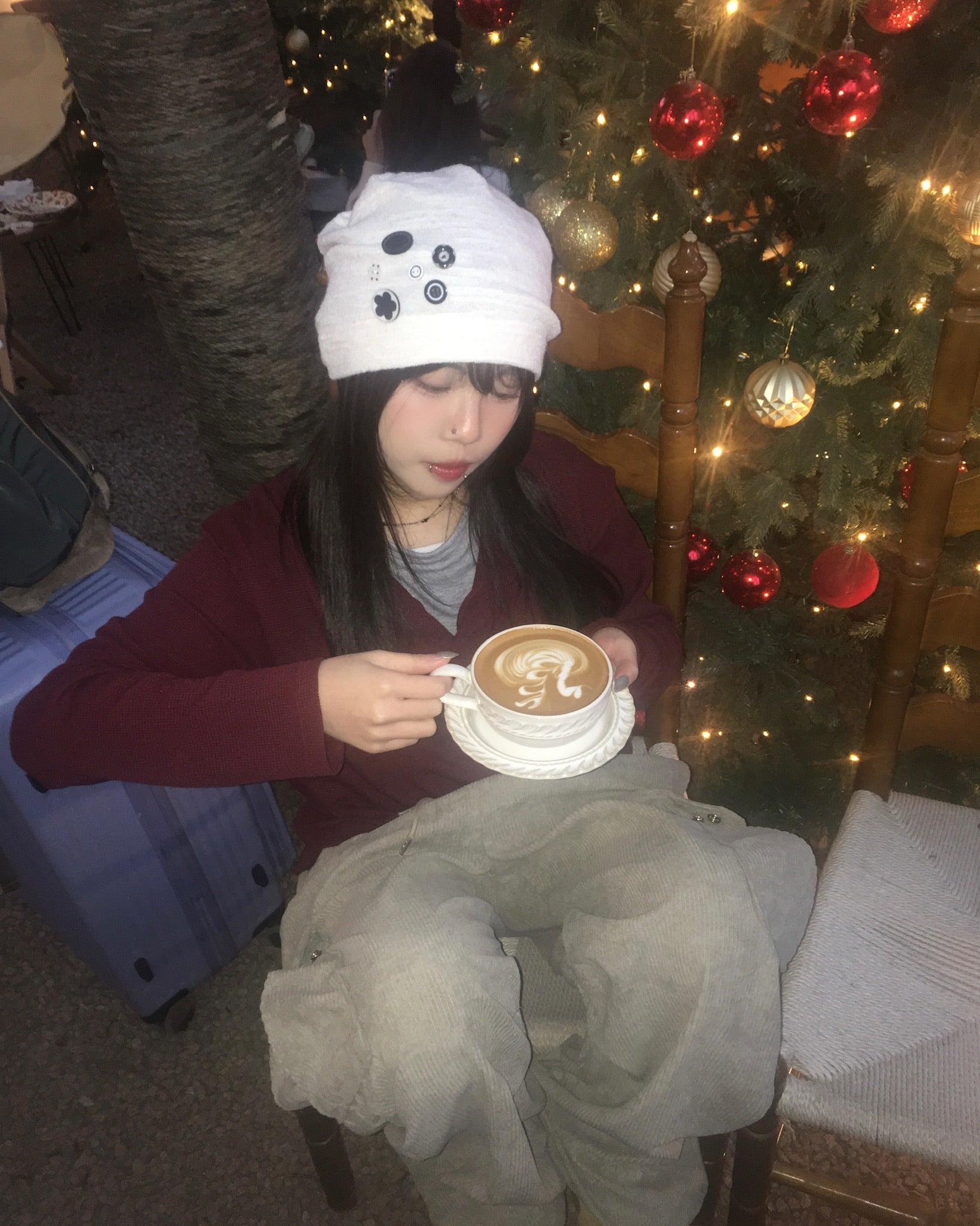 button beanie (ivory)