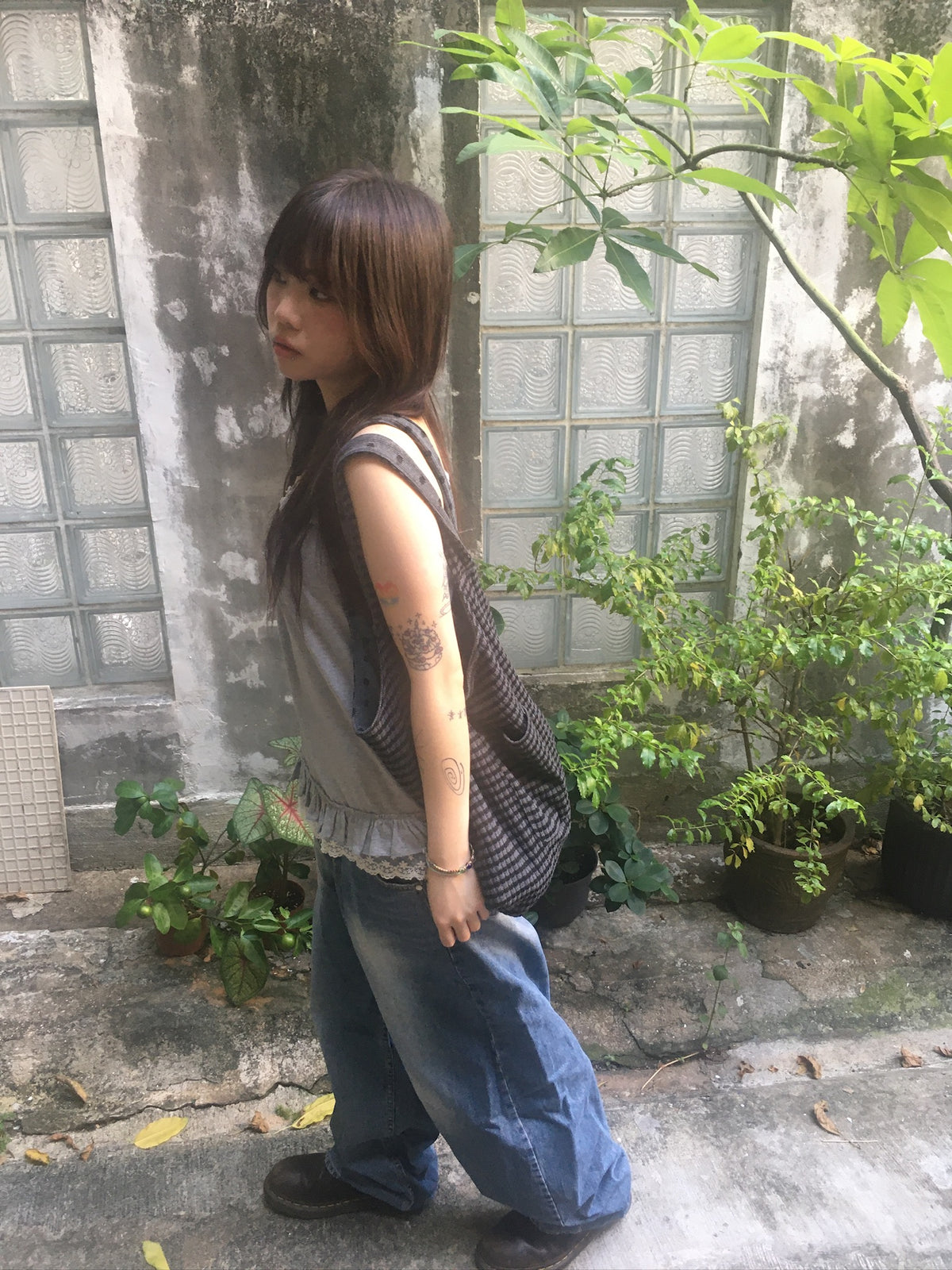 reversible shoulder bag (charcoal)