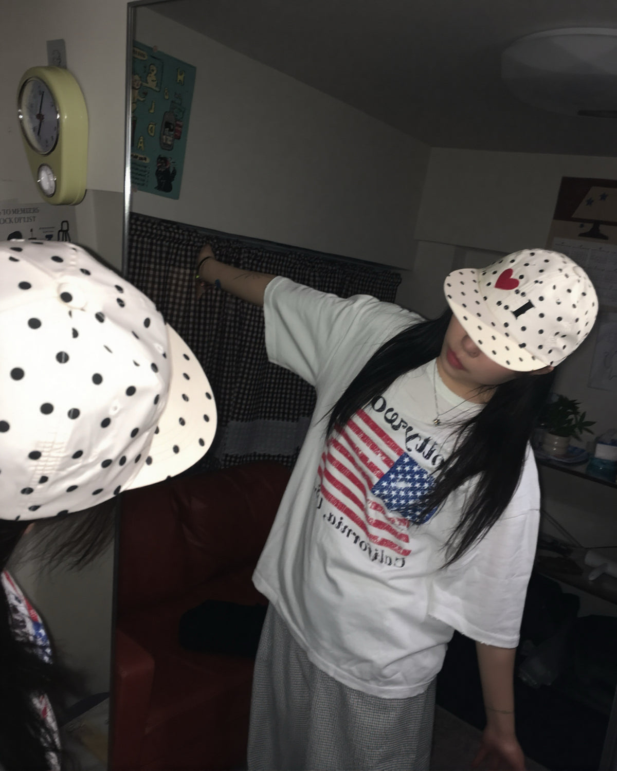 heart dot cap (beige)