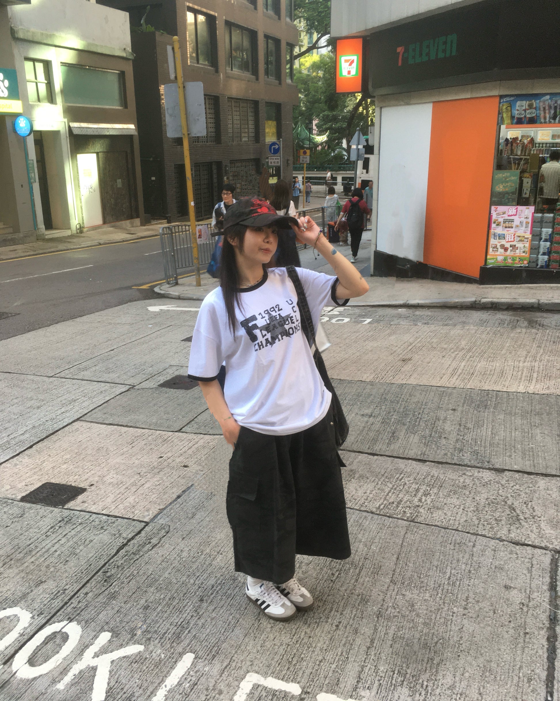 champion star ringer tee (white)