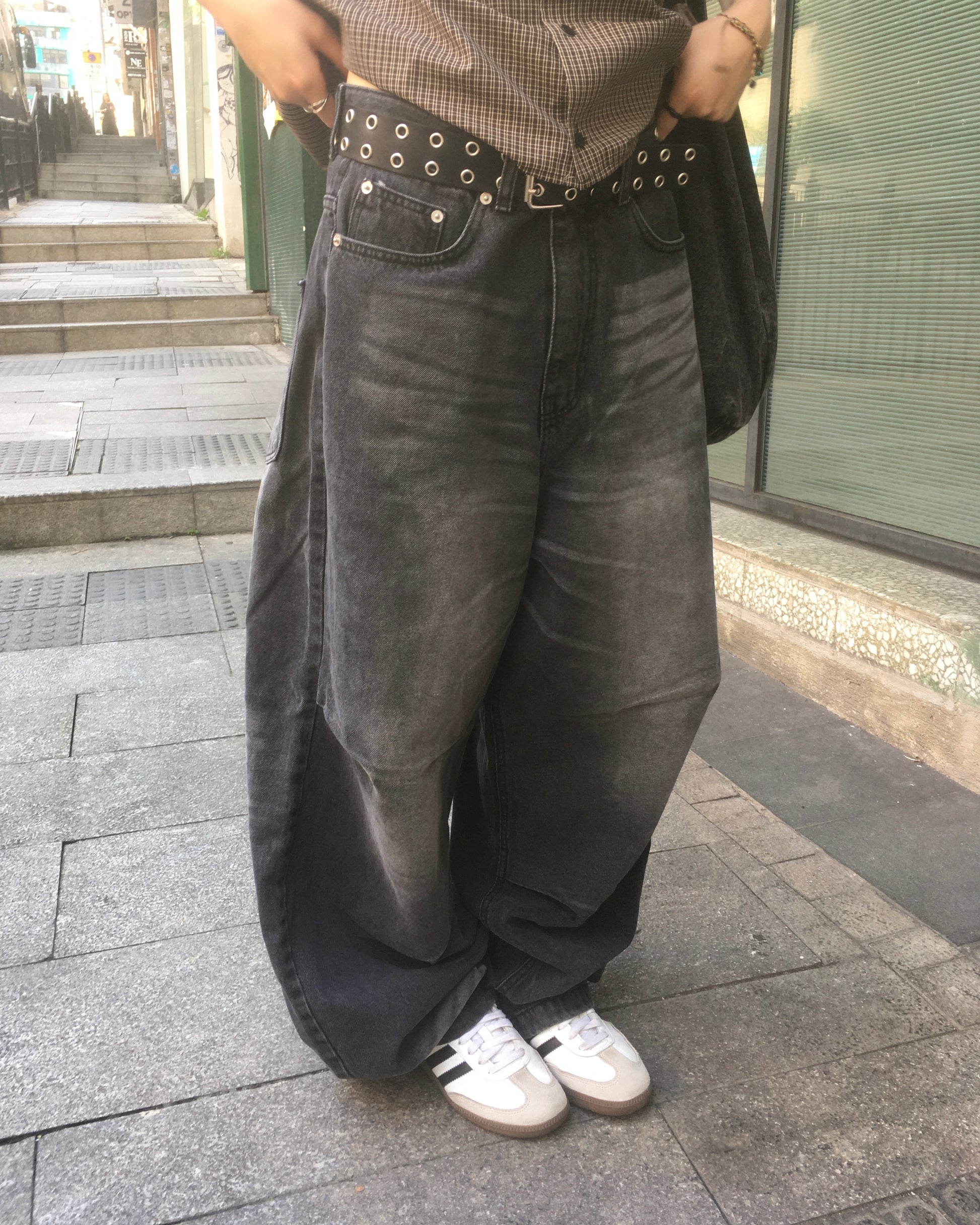 kudo wide jeans (black) (women wear)