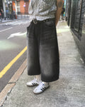layered pocket bermuda jeans (black) (women wear)