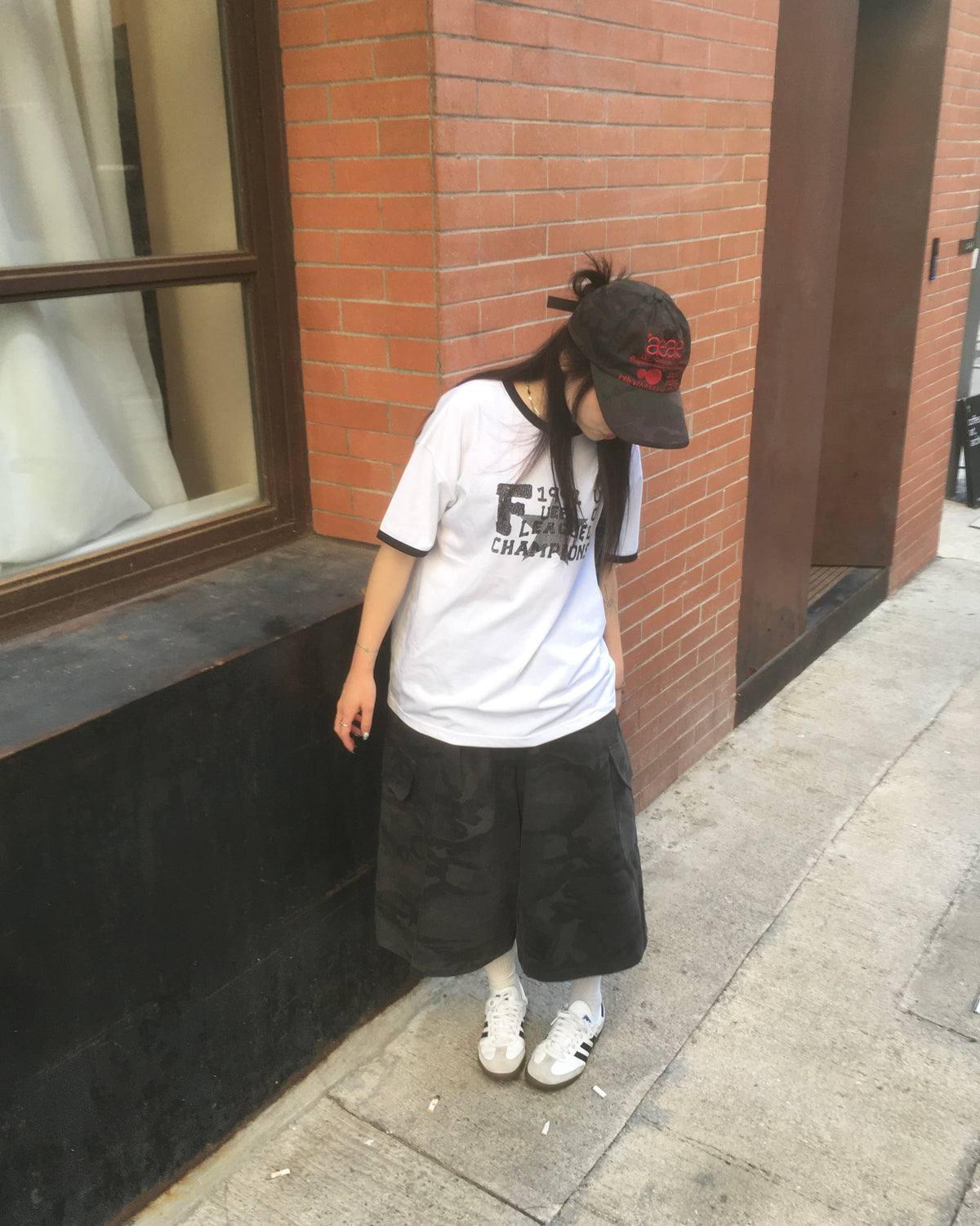 champion star ringer tee (white)