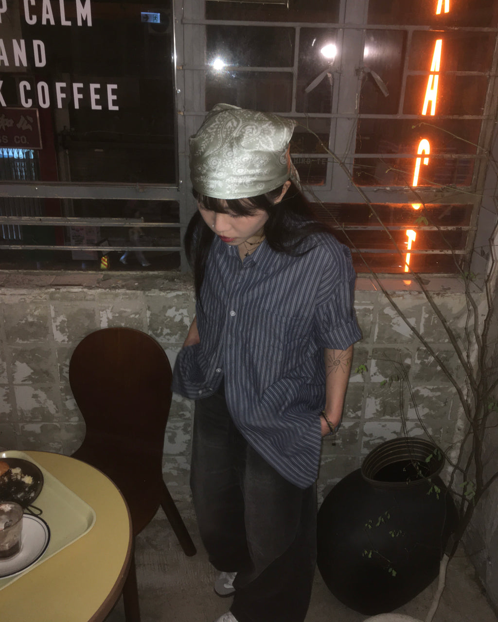 flax striped line shirt (women wear)