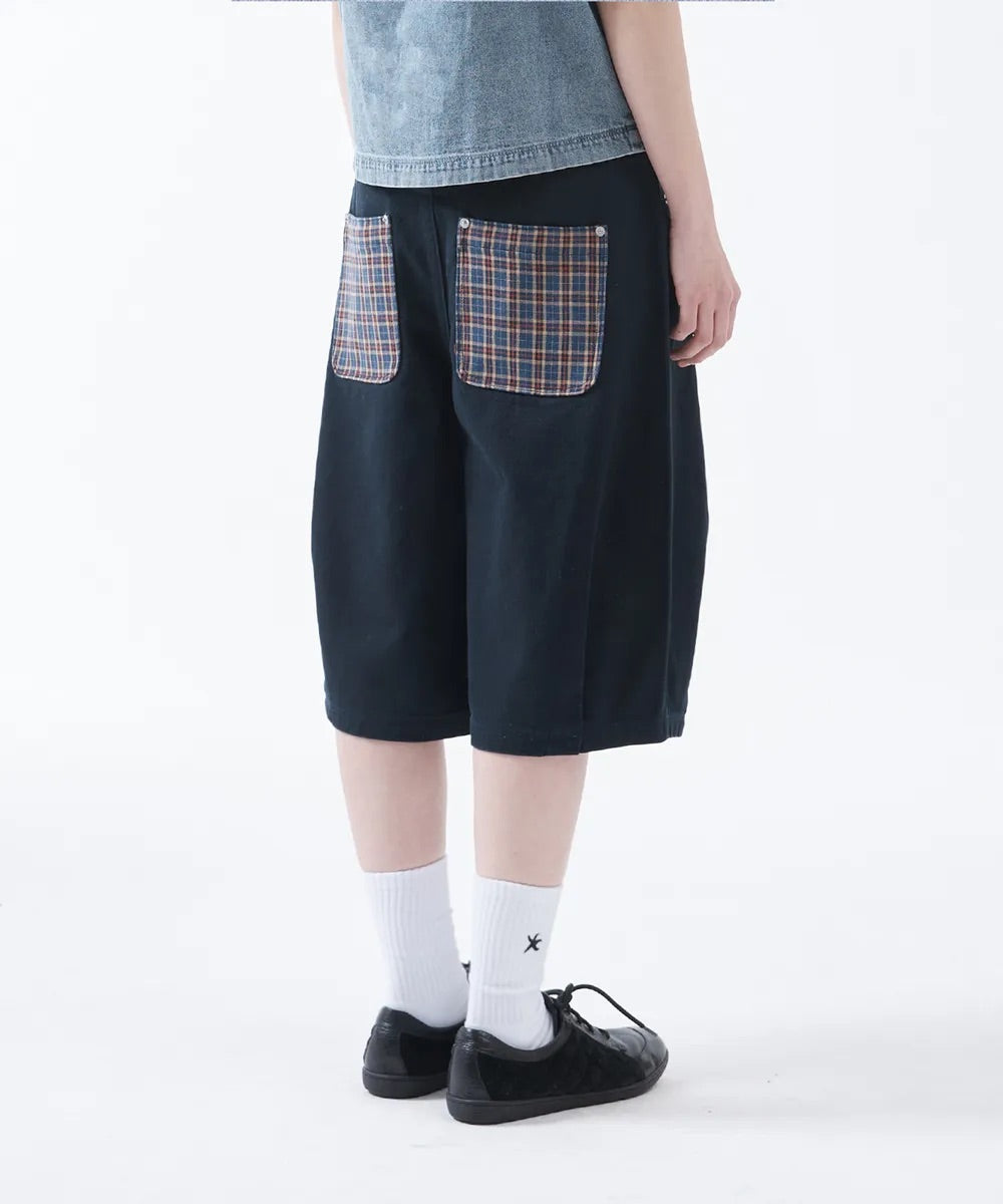 TCM CHECK POCKET HALF PANTS (NAVY)