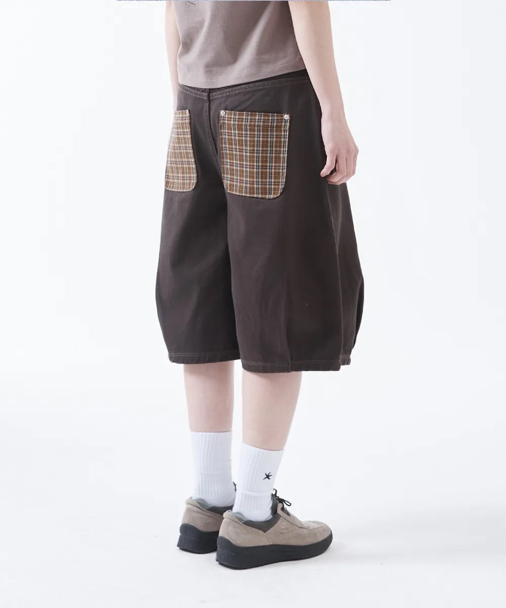 TCM CHECK POCKET HALF PANTS (CHARCOAL)