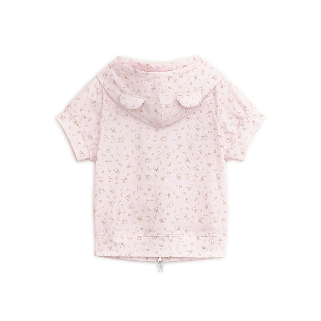 HUGYOURSKIN KORILAKKUMA PRINTED HOODIE ZIP-UP (PINK)