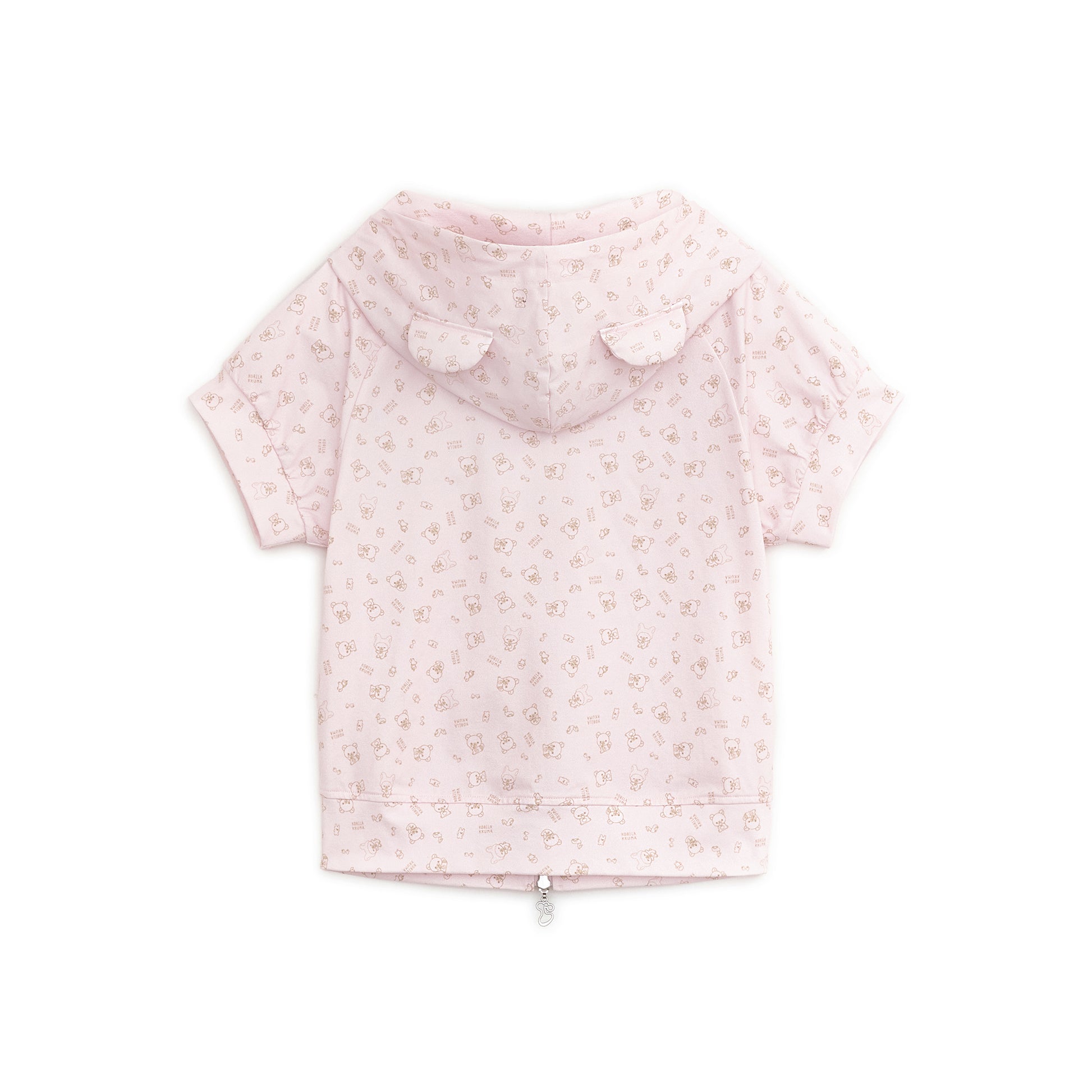 HUGYOURSKIN KORILAKKUMA PRINTED HOODIE ZIP-UP (PINK)