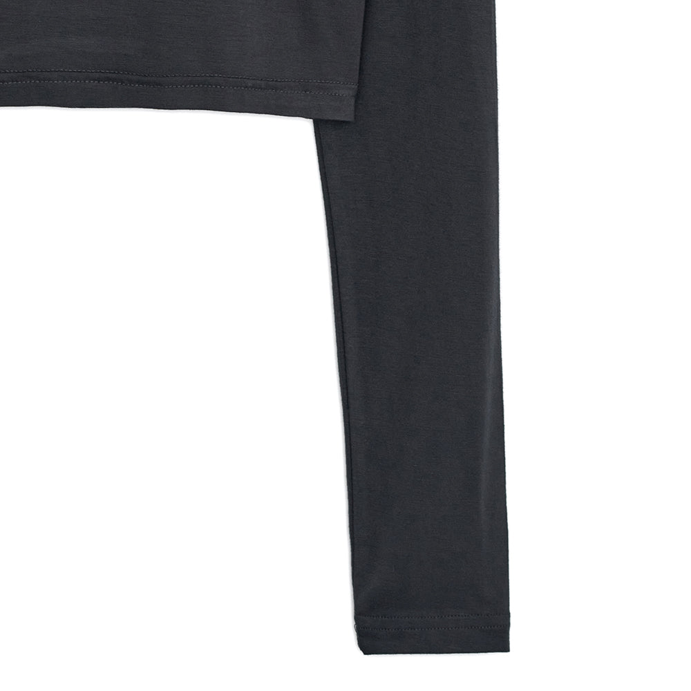 HUGYOURSKIN ORNAMENT PRINT TOP (CHARCOAL)