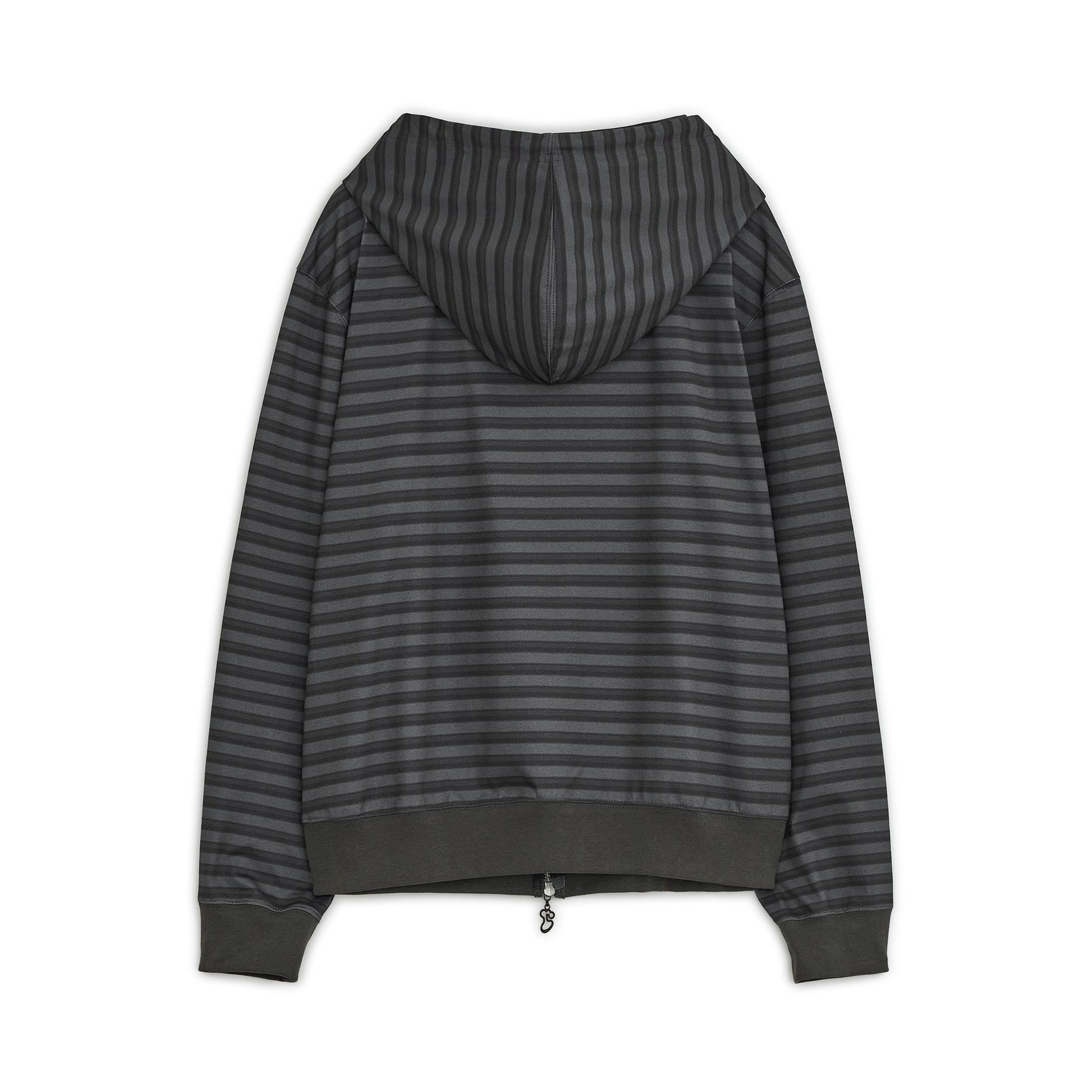 HUGYOURSKIN STRIPE KORILAKKUMA HOODIE ZIP-UP (CHARCOAL)