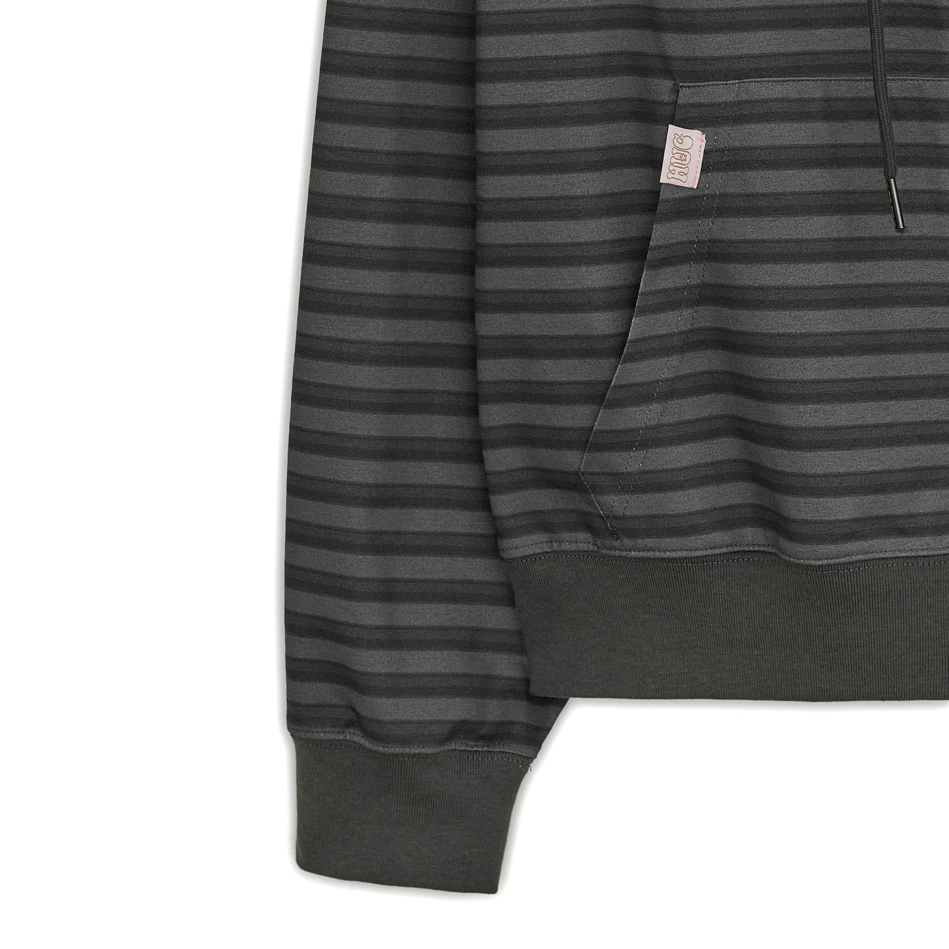 HUGYOURSKIN STRIPE KORILAKKUMA HOODIE ZIP-UP (CHARCOAL)