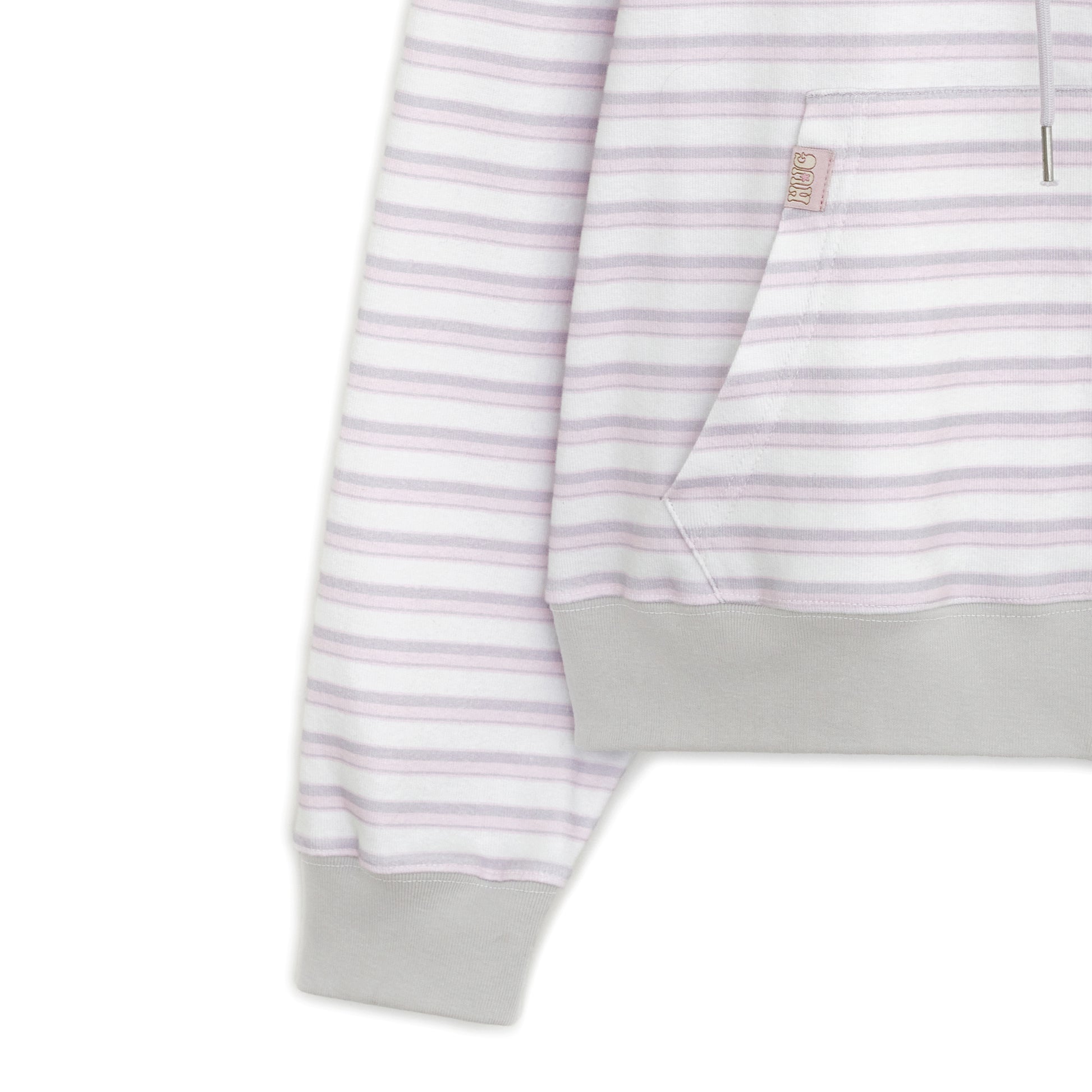 HUGYOURSKIN STRIPE KORILAKKUMA HOODIE ZIP-UP (PINK)