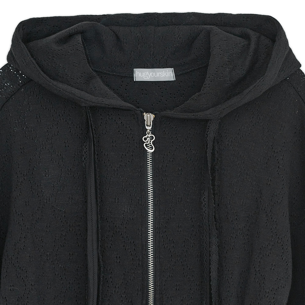 HUGYOURSKIN TOGGING HOODIE ZIP-UP (BLACK)